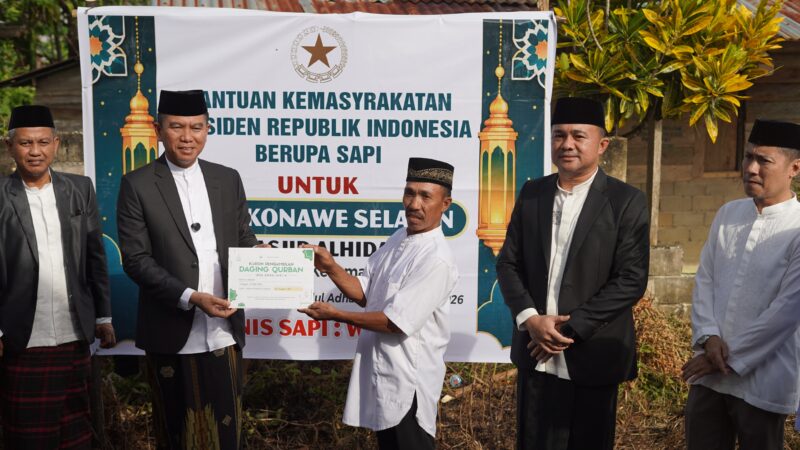 Pemkab Konsel Gelar Idul Adha 1447 H, Presiden RI Salurkan Sapi Kurban 910 Kg untuk Warga