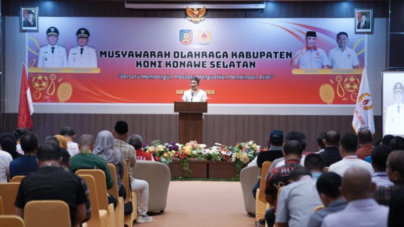 Bupati Irham Kalenggo Buka Musda KONI Konsel, Tekankan Penguatan Organisasi dan Regenerasi Atlet
