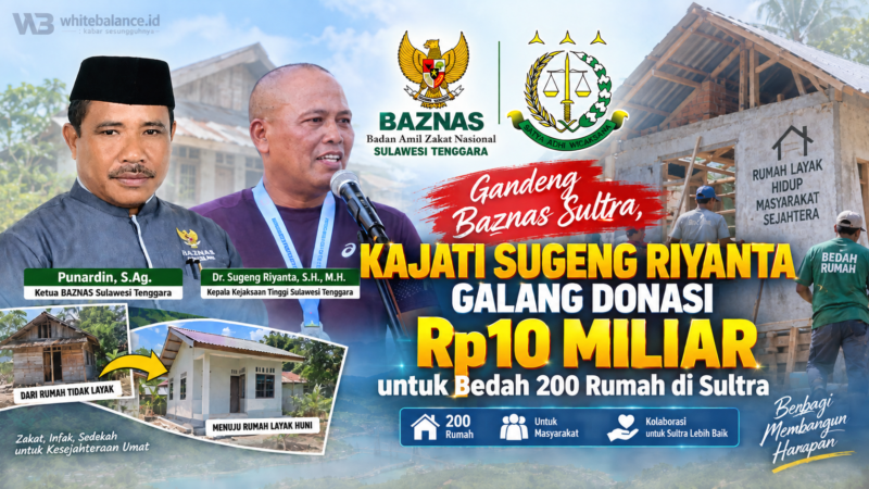 Gandeng Baznas Sultra, Kajati Sugeng Riyanta Galang Donasi Rp10 Miliar untuk Bedah 200 Rumah di Sultra